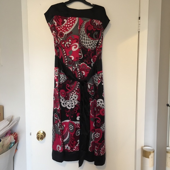 NWT 100% Silk Pink and Black High Waist Dress - Picture 4 of 13